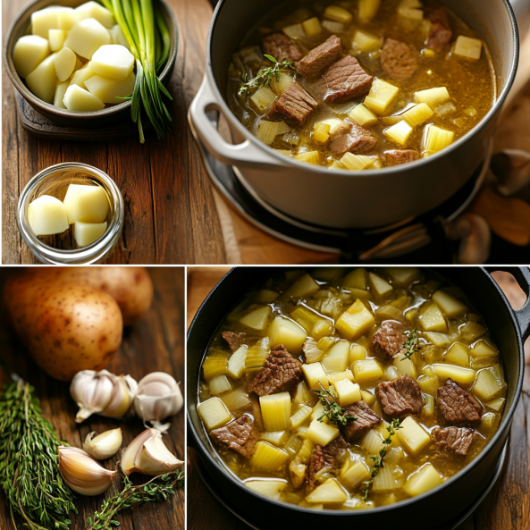 recipe for soup using leeks and beef the Key Ingredients-instriction