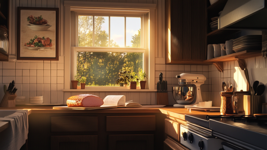 A quiet Pennsylvania kitchen at sunset