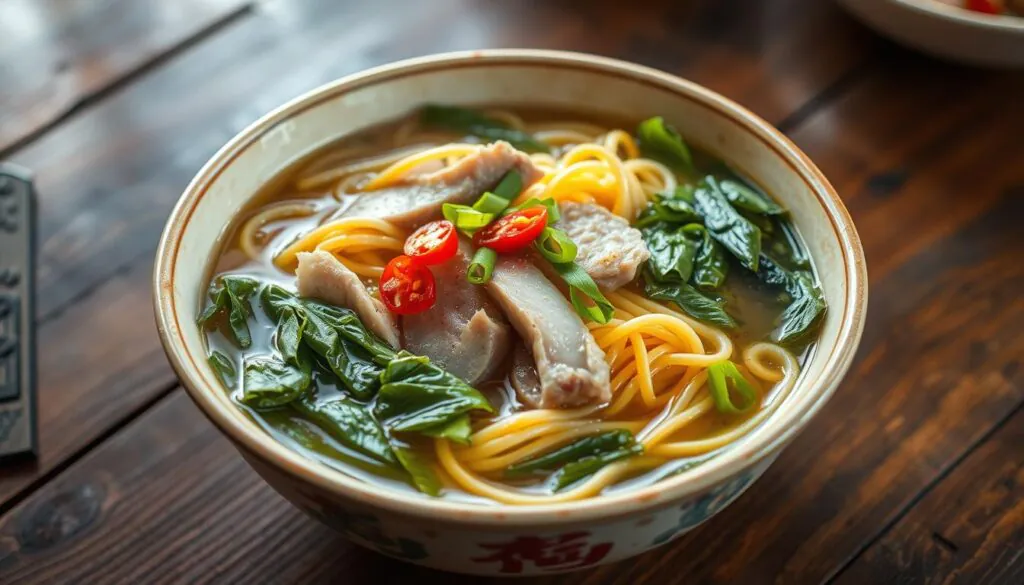 Chow Zhou style egg noodle soup