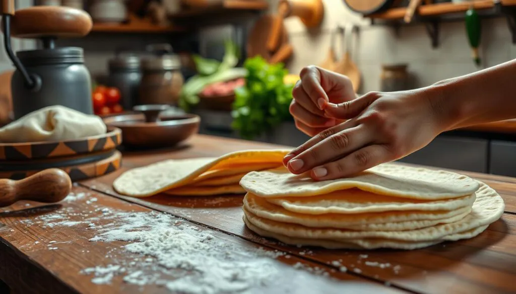 Crafting artisanal tortillas for tacos de carne asada