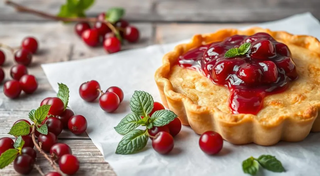 Polish dessert with red currant tart and compote