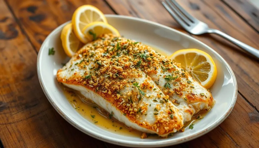 ancient herb and parmesan-crusted tilapia