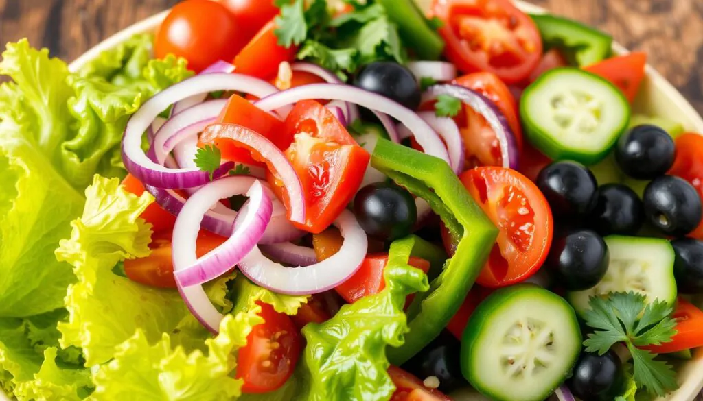 fresh vegetables in salad