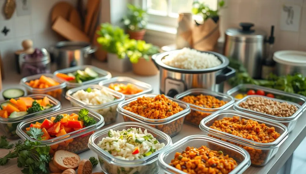 healthy meal prep with lentils