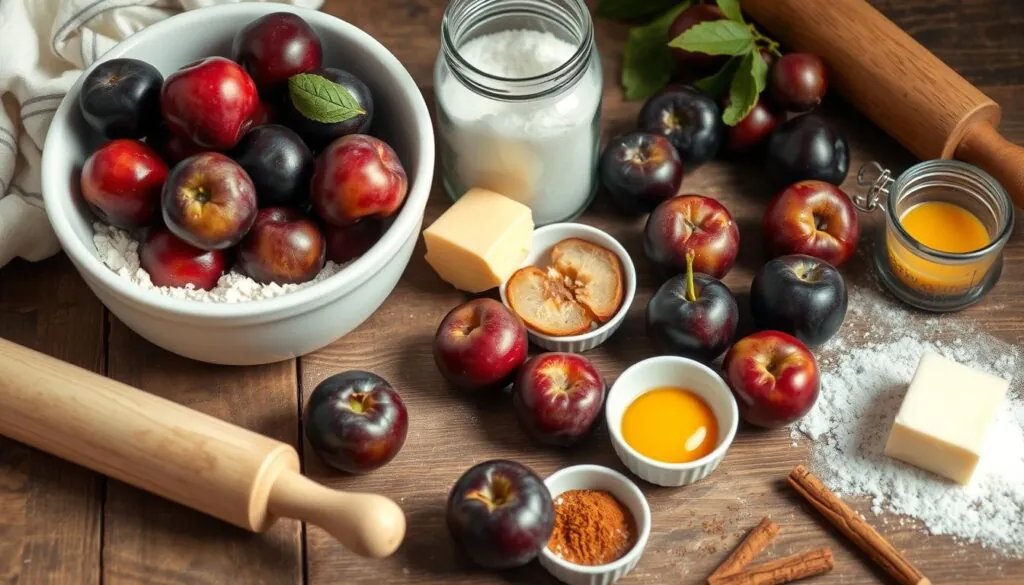 ingredients for American plum tart