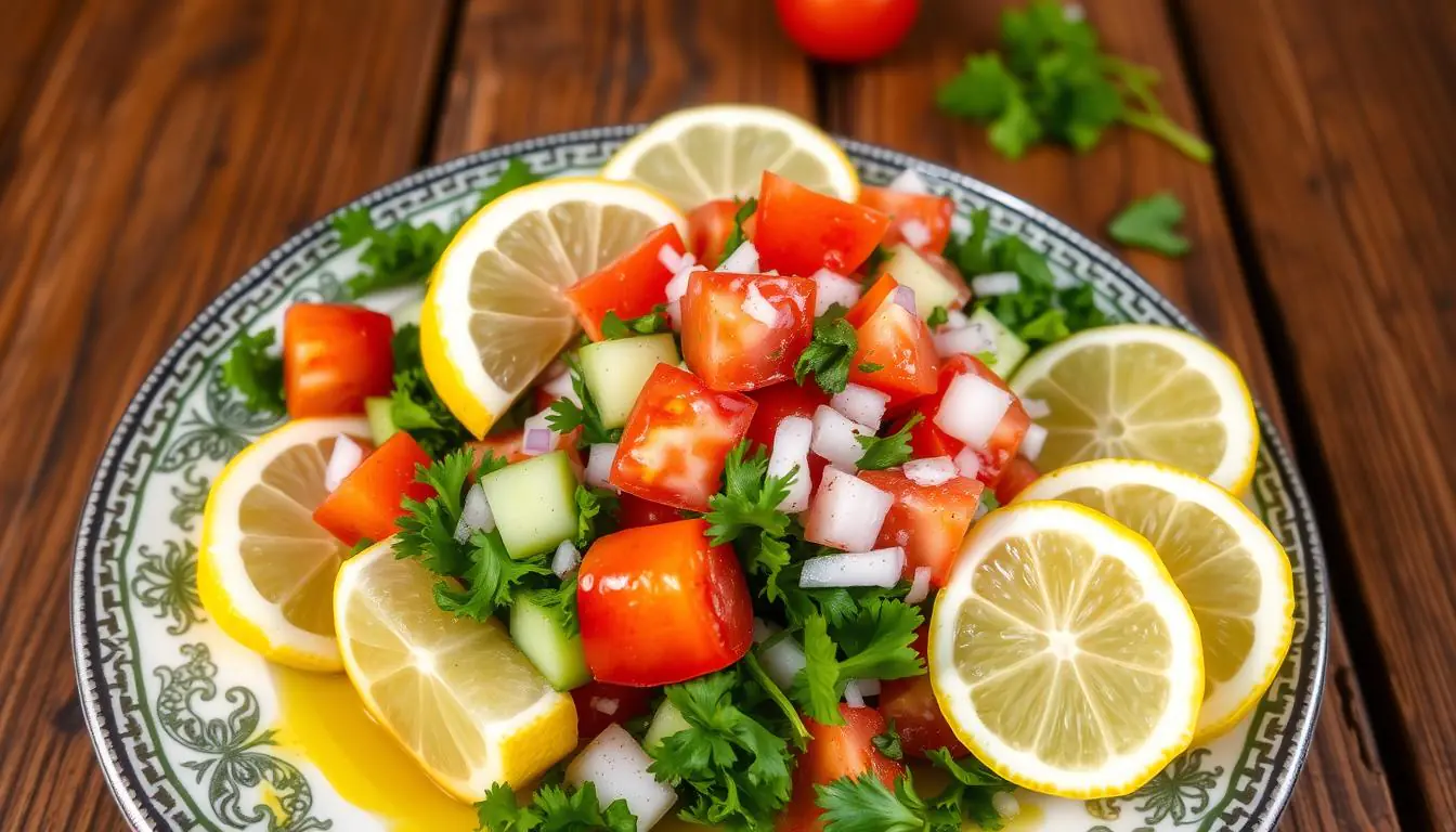 middle eastern salad with parsley and lemon crossword