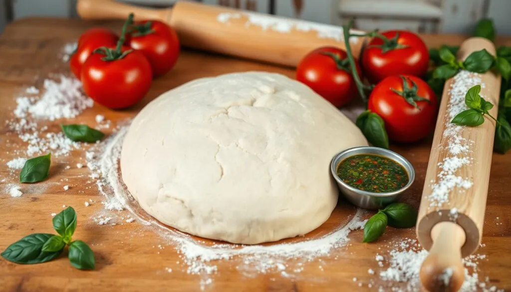 pizza dough recipe using 00 flour whold tomatoes and chimchurry