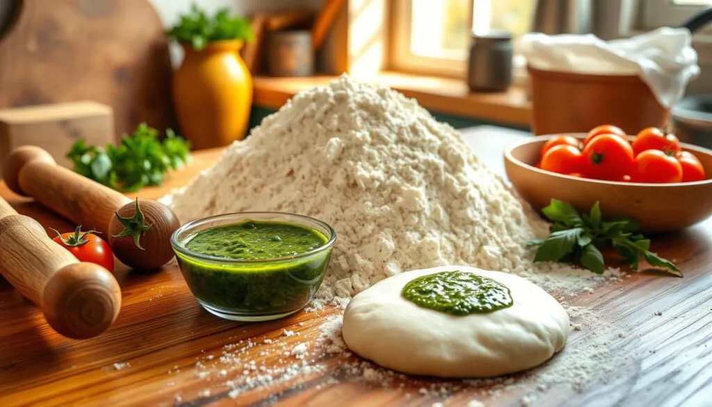 pizza dough recipe using 00 flour whole tomatoes and chimichurri