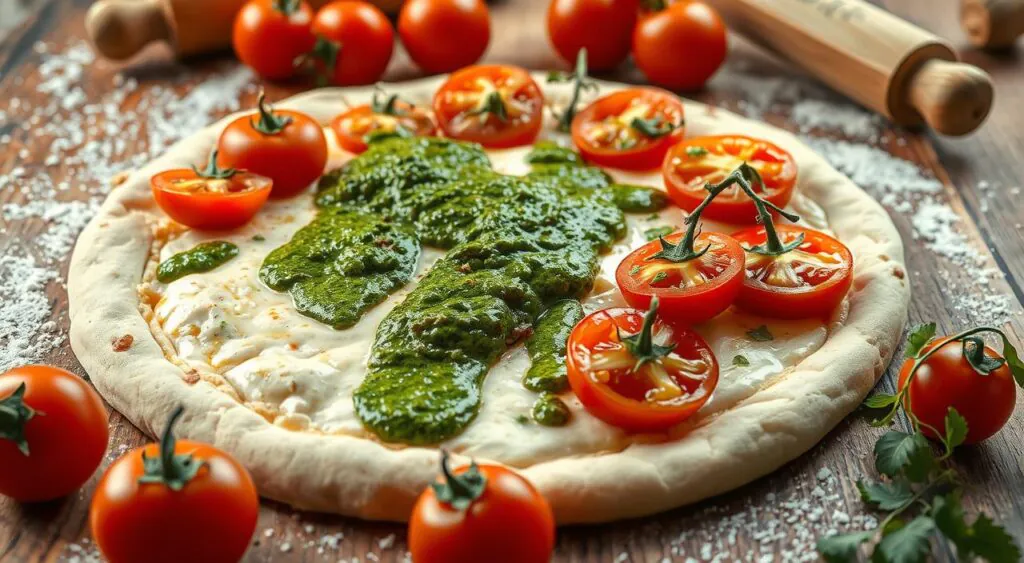 pizza dough recipe using 00 flour whole tomatoes and chimichurri