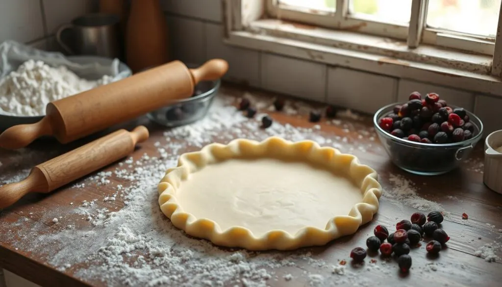 preparing pie crust