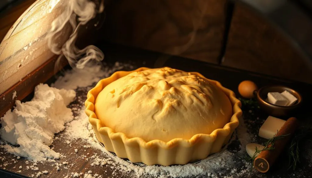 sourdough crust baking