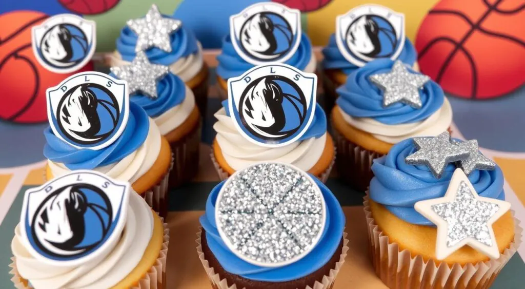 themed cupcakes inspired by Dallas Mavericks